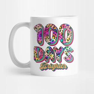 100 Days Brighter, 100th Day of School Teacher Leopard Mug